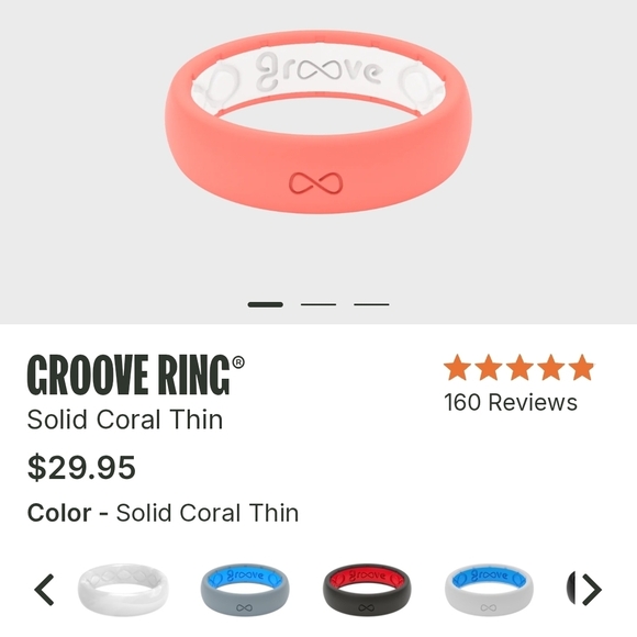 Groove Life Jewelry - Solid Coral Thin - Elegant and Durable
